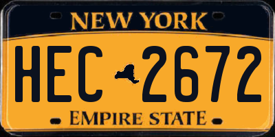 NY license plate HEC2672