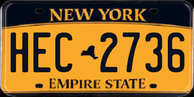 NY license plate HEC2736