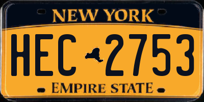 NY license plate HEC2753