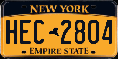 NY license plate HEC2804