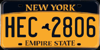 NY license plate HEC2806