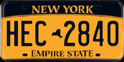 NY license plate HEC2840