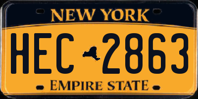 NY license plate HEC2863