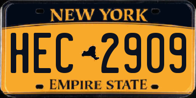 NY license plate HEC2909