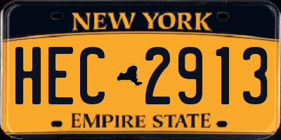 NY license plate HEC2913