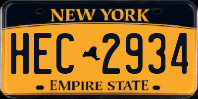 NY license plate HEC2934