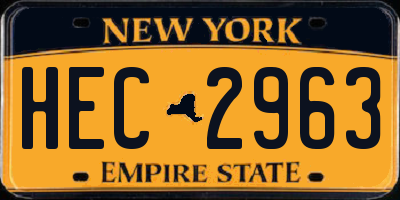 NY license plate HEC2963