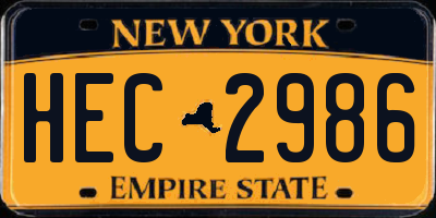 NY license plate HEC2986