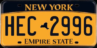 NY license plate HEC2996