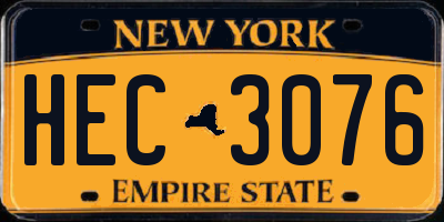 NY license plate HEC3076