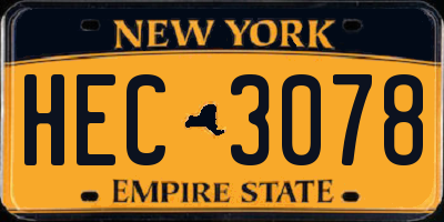 NY license plate HEC3078