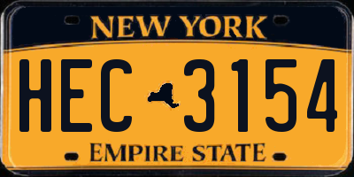 NY license plate HEC3154