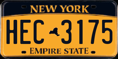 NY license plate HEC3175