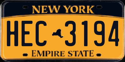 NY license plate HEC3194