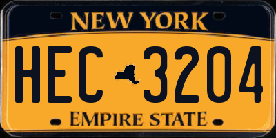 NY license plate HEC3204