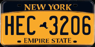 NY license plate HEC3206