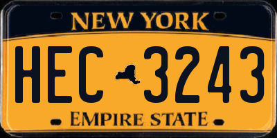 NY license plate HEC3243