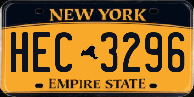 NY license plate HEC3296