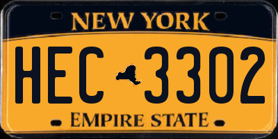 NY license plate HEC3302