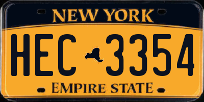NY license plate HEC3354