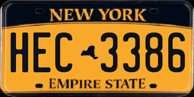 NY license plate HEC3386
