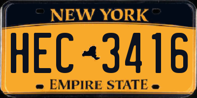 NY license plate HEC3416