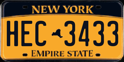 NY license plate HEC3433