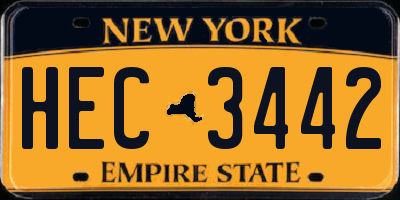 NY license plate HEC3442