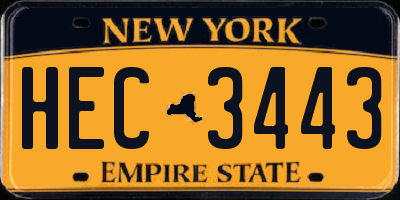NY license plate HEC3443