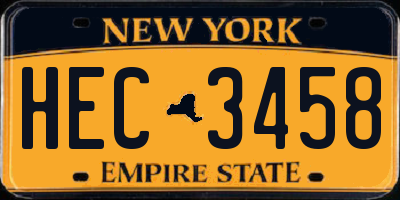 NY license plate HEC3458