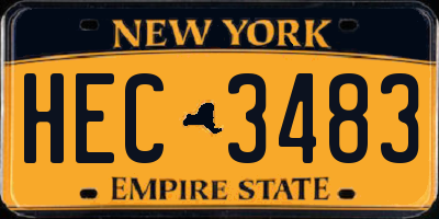 NY license plate HEC3483