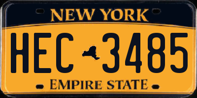 NY license plate HEC3485