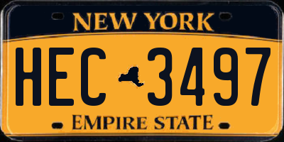 NY license plate HEC3497