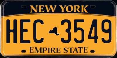 NY license plate HEC3549