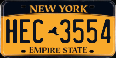 NY license plate HEC3554