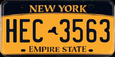 NY license plate HEC3563