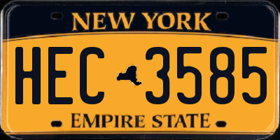 NY license plate HEC3585