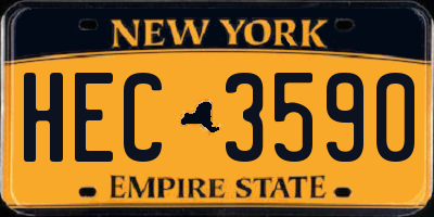NY license plate HEC3590
