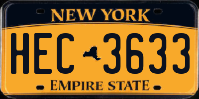 NY license plate HEC3633