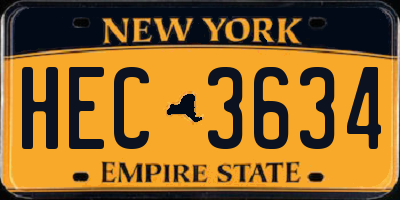 NY license plate HEC3634