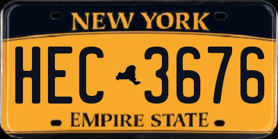 NY license plate HEC3676