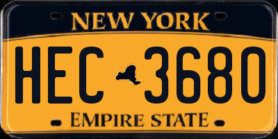 NY license plate HEC3680