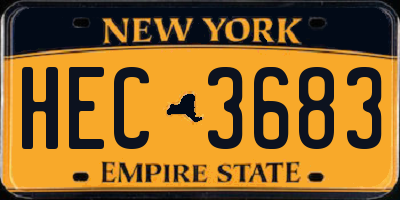NY license plate HEC3683