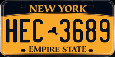 NY license plate HEC3689