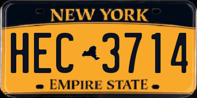 NY license plate HEC3714