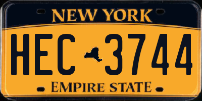 NY license plate HEC3744