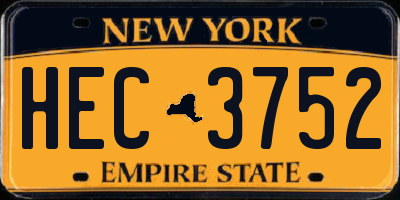 NY license plate HEC3752