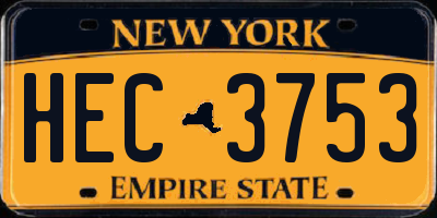 NY license plate HEC3753