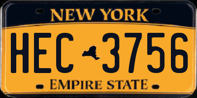 NY license plate HEC3756
