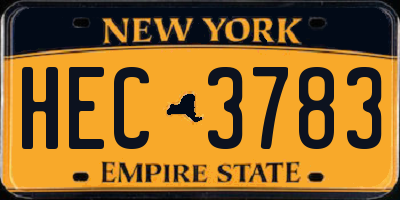 NY license plate HEC3783